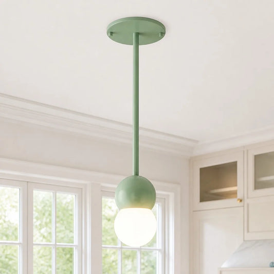 Yarimar Modern Single Globe Rod Metal Pendant Light