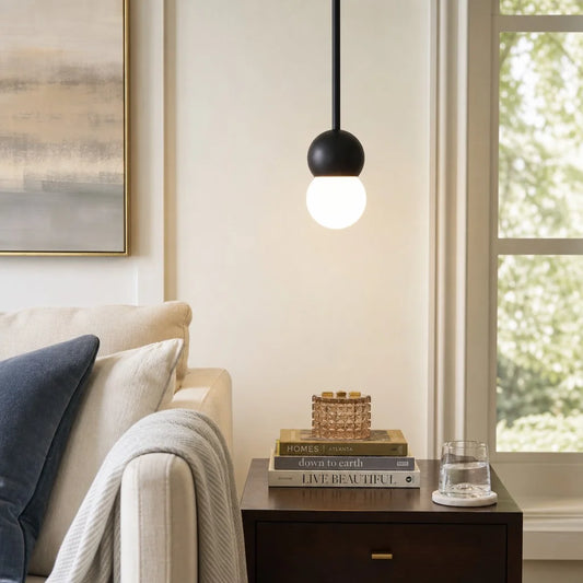 Yarimar Modern Single Globe Rod Metal Pendant Light