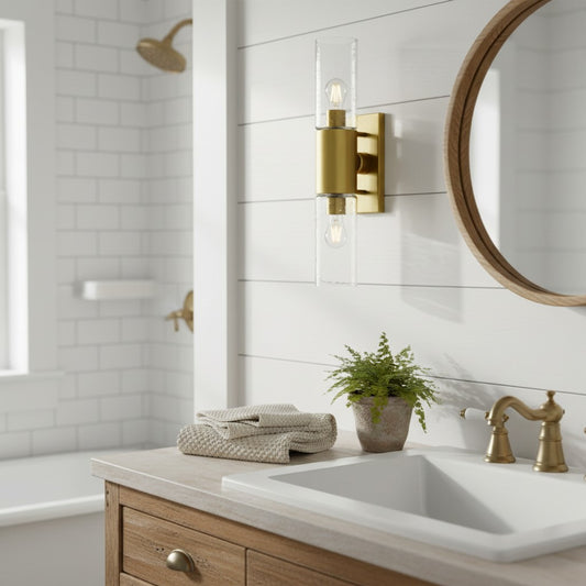 Water Ripple Glass Double Tube Sconce