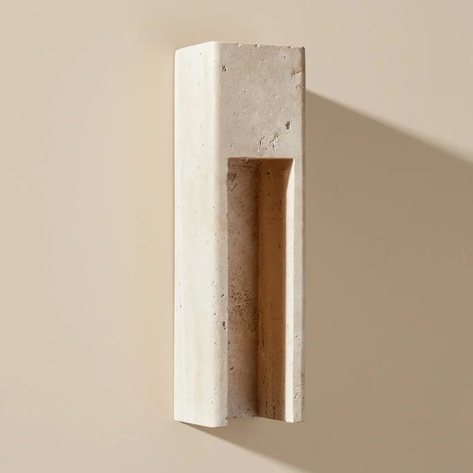 Zoey Minimalist Indoor-Outdoor Travertine Wall Sconce