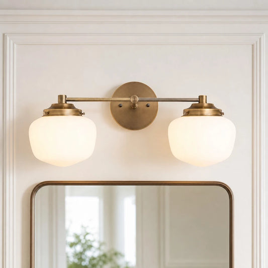 Zorael Mid-Century Opal Globe Glass Wall Sconce