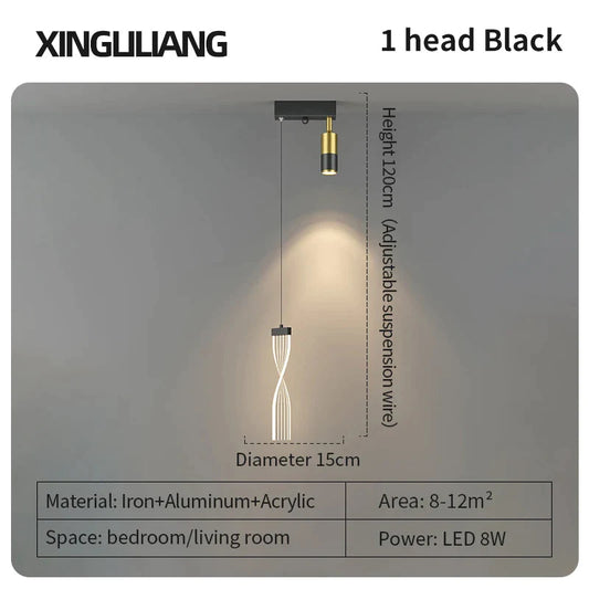 Golden Pendant Chandelier for Bedroom & Living Room Décor