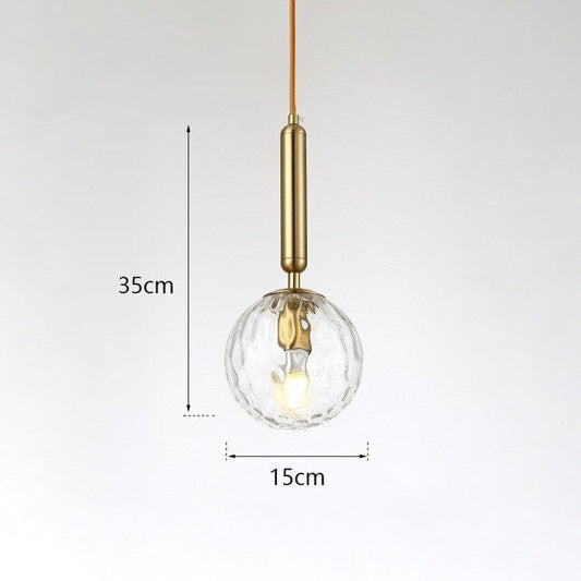 White Frosted Glass Brass Pendant Light - 204GPL