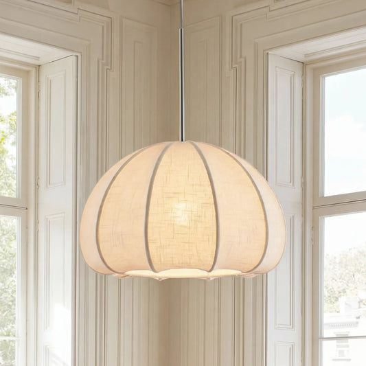 Nancy Modern Fabric Linen Urchin Pendant Light