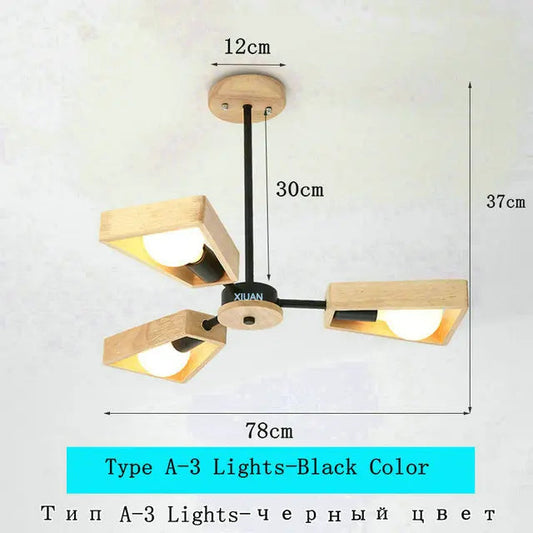 Wood Pendant Lights 360° Rotation E27 LED, Scandinavian Minimalist Design