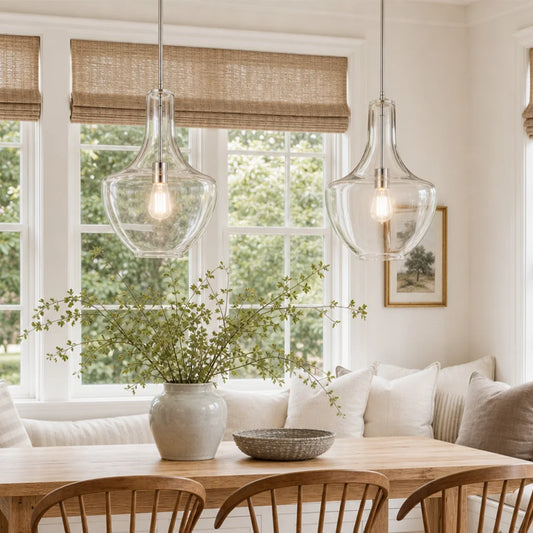 Delyth Farmhouse Bell Glass Adjustable Pendant Light