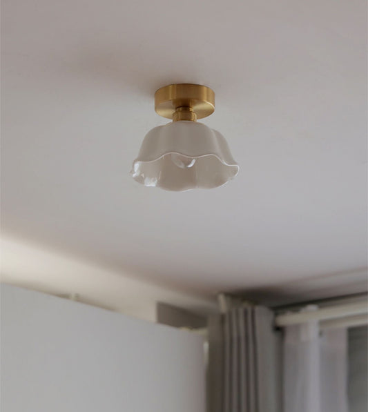 Flower Ceramic Brass Pendant Light - 108PL