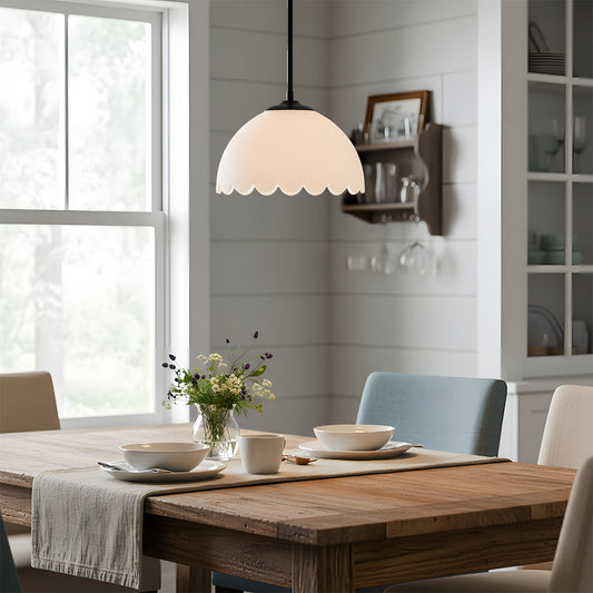 Winston Modern Milk Glass Globe Pendant Light