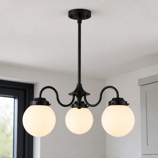 Elias Farmhouse Glass Globe Chandelier