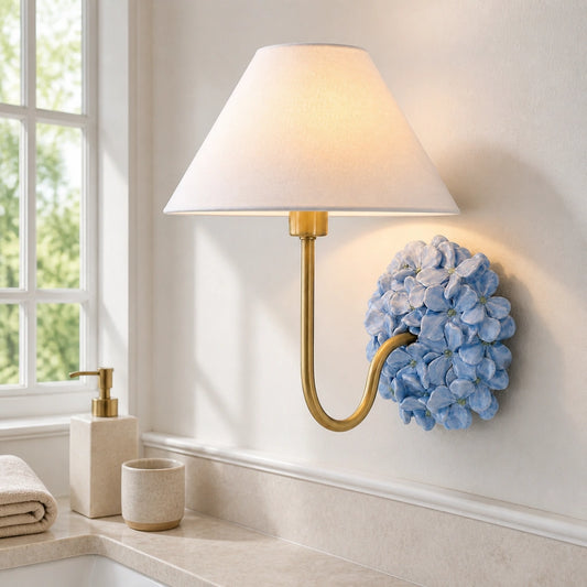 Ffion Modern Art Deco Floral Resin Wall Sconce
