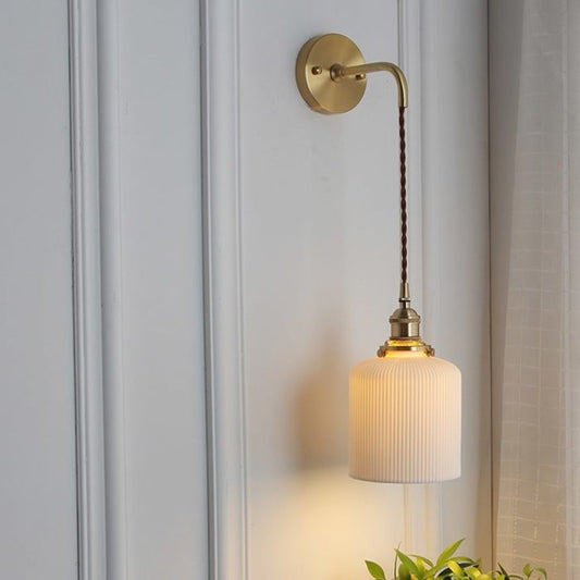 White Ceramic Wall Light - 203ST