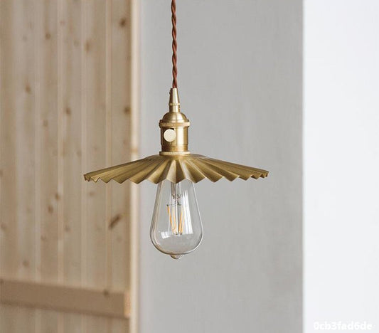 Fluted Brass Pendant Light - 102PL