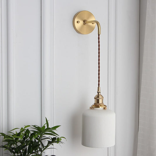 White Ceramic Wall Light - 203ST
