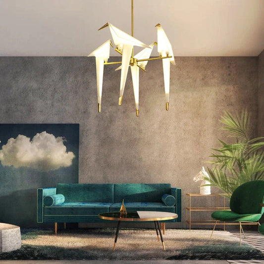Origami Bird LED Chandelier: Stylish Lighting for Home, Restaurant, or Nursery
