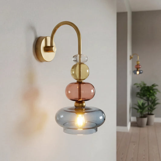 Aynur Vintage Multi-Tone Glass Wall Sconce