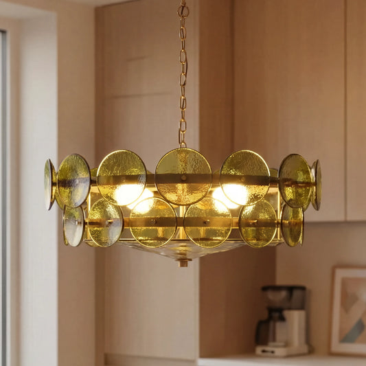 Hollis Amber Murano Glass Vintage Chandelier