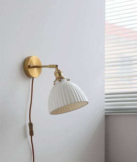 Ceramic Glass Plug In Wall Sconce Light - 226GBWL