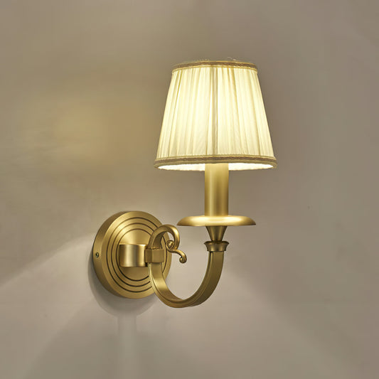 Pleated Brass Wall Lamp
