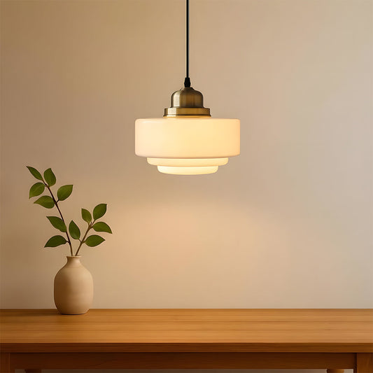 Orion Vintage Milk Glass Pendant Light