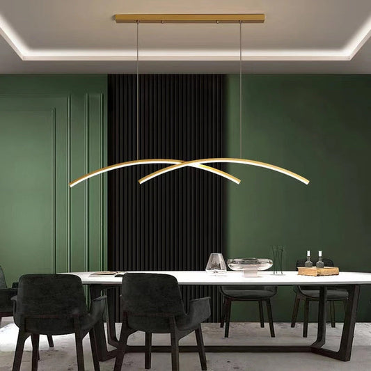 Arch Chandelier with Aluminum LED Lines in Scandinavian Style
