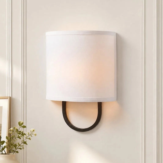 Rovin Modern Fabric Shade Metal Wall Sconce