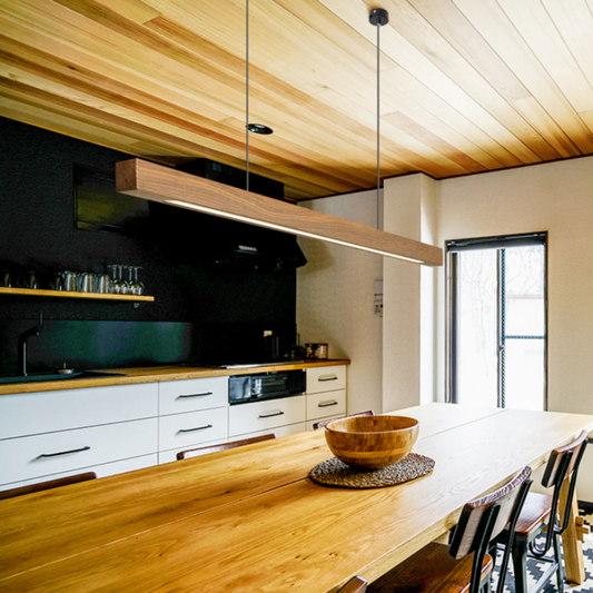 Wood Linear Suspension Chandelier