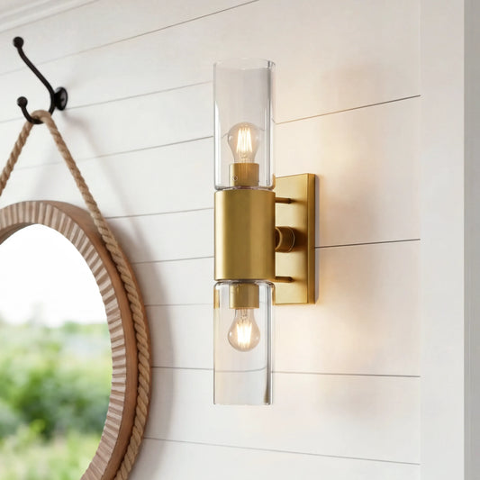 Water Ripple Glass Double Tube Sconce