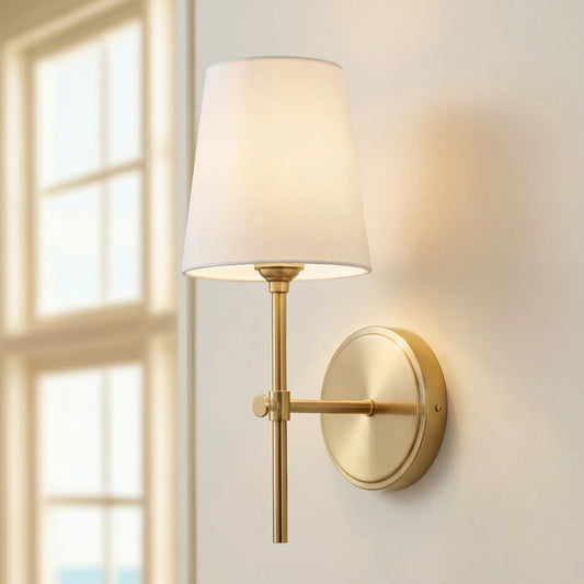 Amberly Minimalist Fabric Metal 1-light Wall Sconce