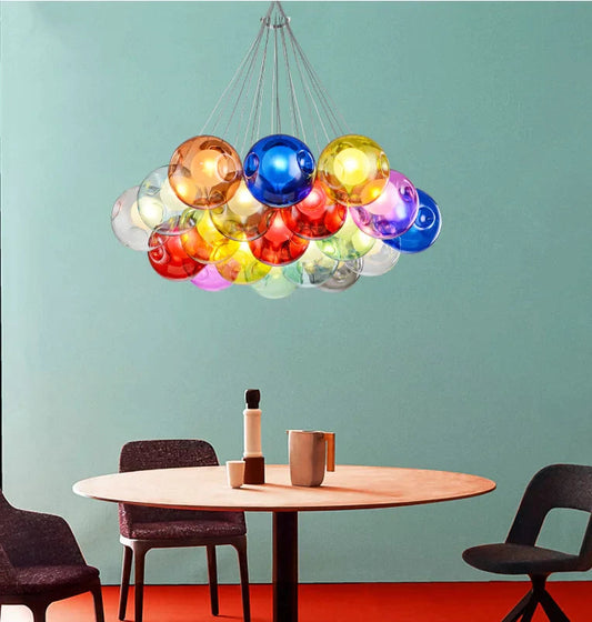 Modern Glass Ball Chandelier for Living Room, Store, Office, Dining Table