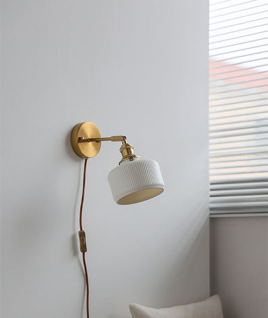 Ceramic Glass Plug In Wall Sconce Light - 227GBWL
