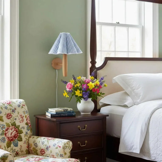 Vintage Fluted Plug In Wall Lamp