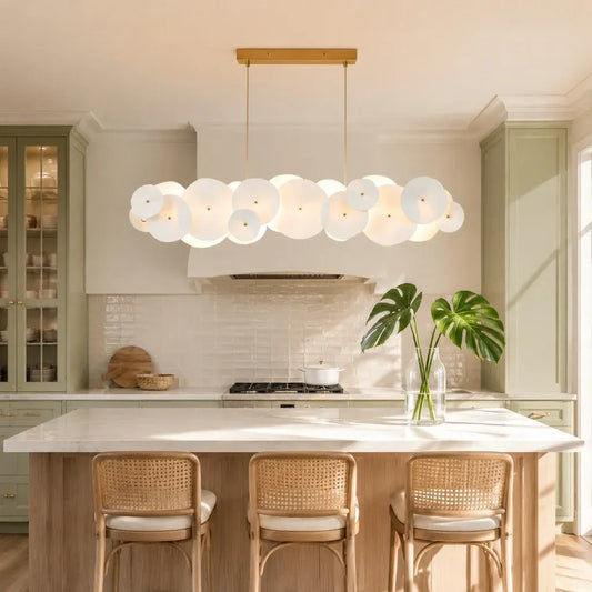 Opliger Modern Ceramic Linear Round LED Chandelier