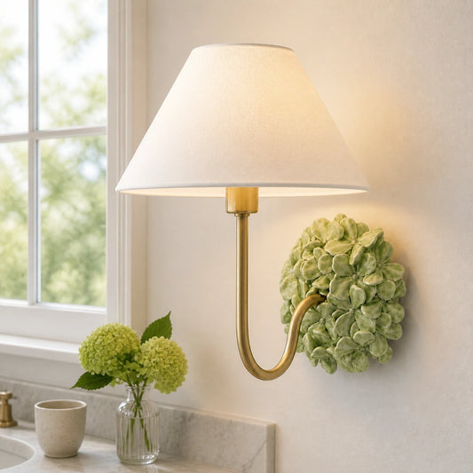 Ffion Modern Art Deco Floral Resin Wall Sconce