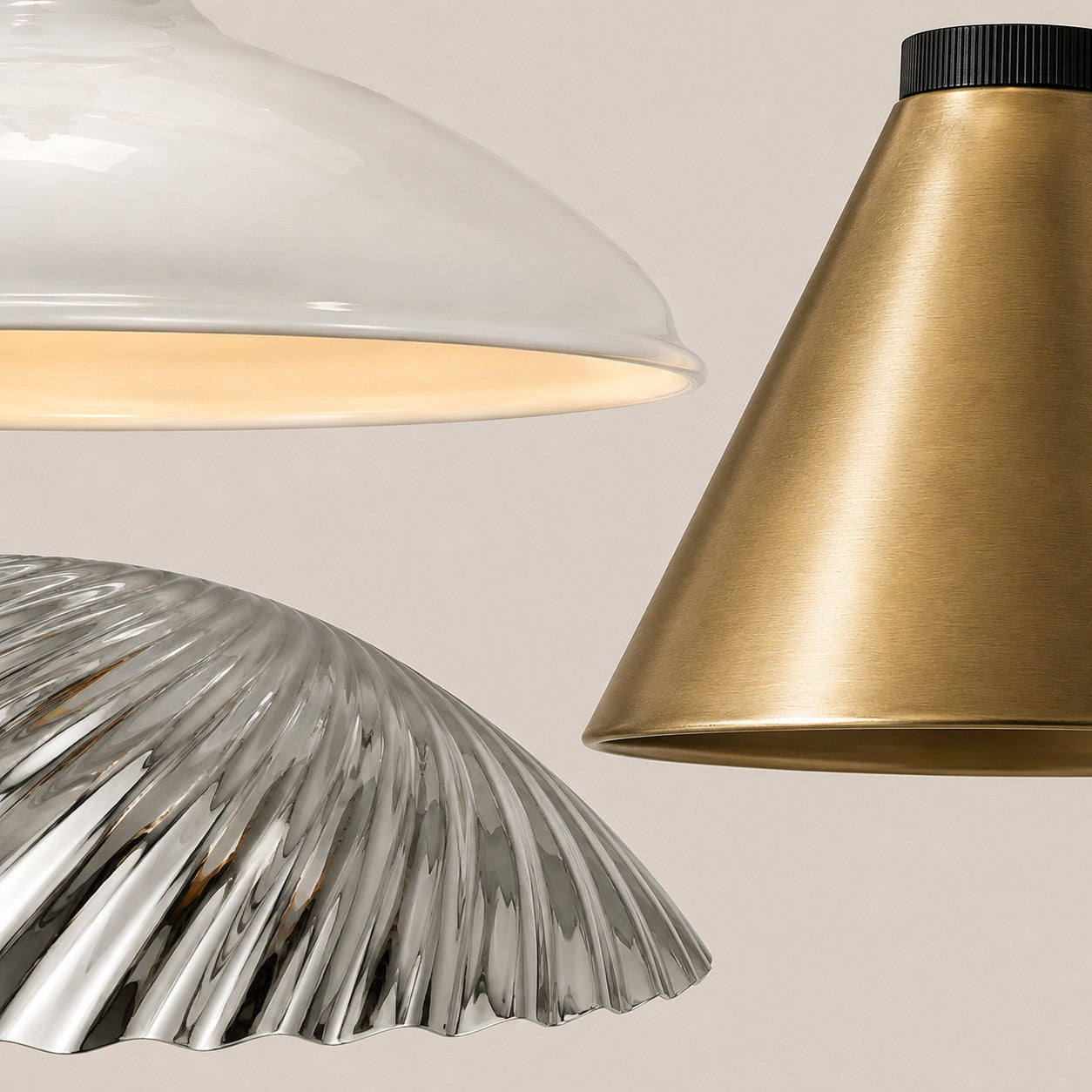 Metal lighting in brushed brass and polished finishes