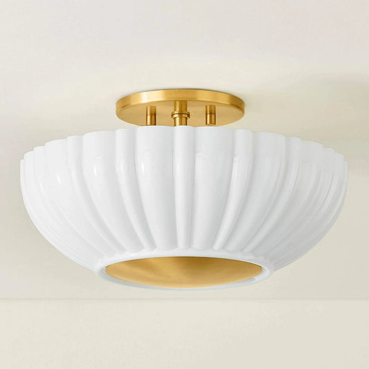 Amaris Modern Milk Glass Flush Ceiling Light