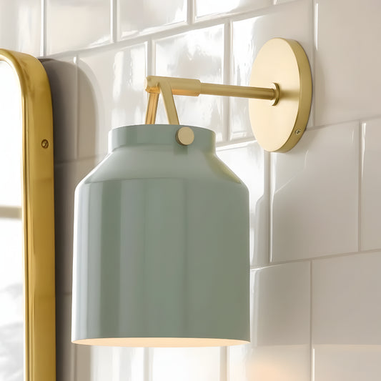 Modern Neutral Metal Glass Round Wall Light