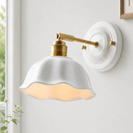 Marielle Artistic Ceramic Flower Petal Shape Wall Sconce