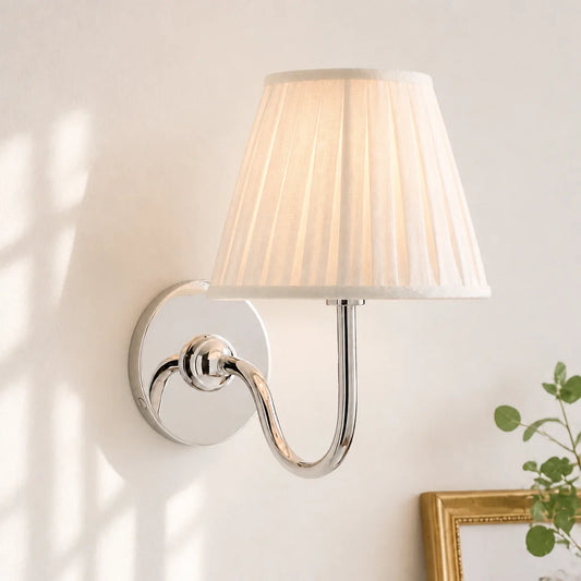 Zoe Classic Retro Pleated Fabric Shade Wall Sconce