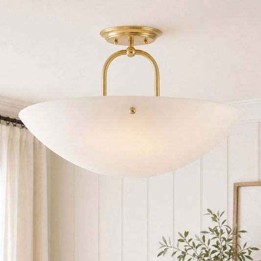 Jennifer Modern Glass Bowl Semi Flush Mount Light