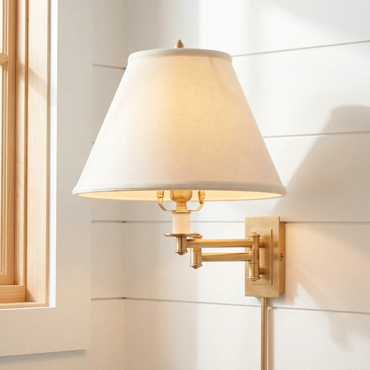 Adalyn Retro Swing Arm Linen Metal Wall Sconce