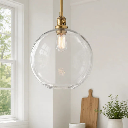 Mila Modern Clear Glass Globe Pendant Light