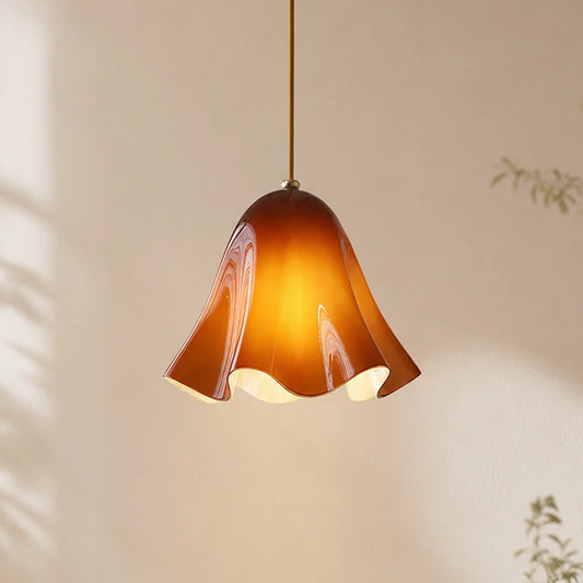 Nora Mid-Century Modern Seashell Glass Pendant Light
