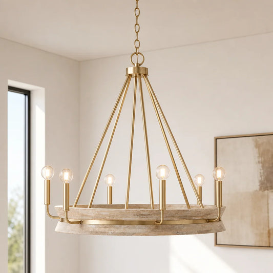 Emma Modern 6-Light Wagon Wheel Chandelier