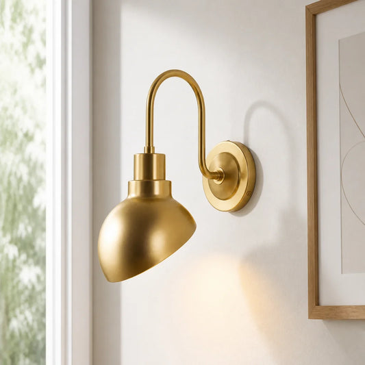 Iris Industrial Angled Gooseneck Arm Wall Sconce